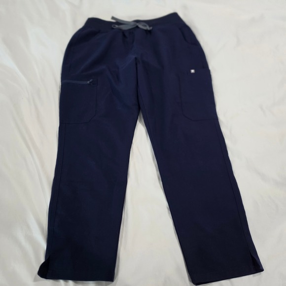 Figs Pants - FIGS Yola Cargo Scrub Pants Women Small Navy Blue Excellent Straight Leg Multi-P